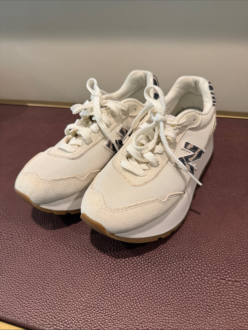 New Balance Cream and Gum 515H Platform Sneakers